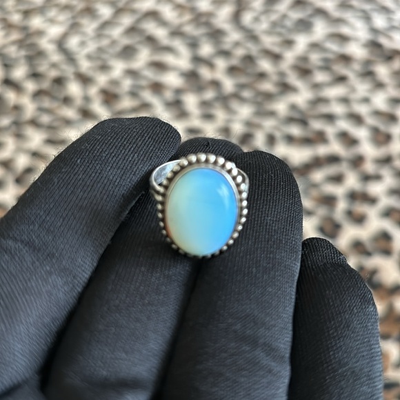 Sterling Silver MOONSTONE Ring 925 Vintage Handmade Rainbow Moonstone 6 Jewelry - Picture 13 of 15